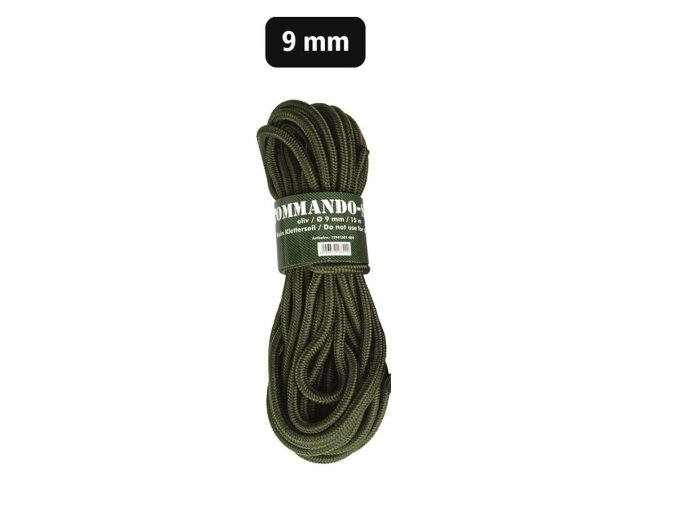 Šňůra COMMANDO pomocná ø 9 mm / 15 m ZELENÁ