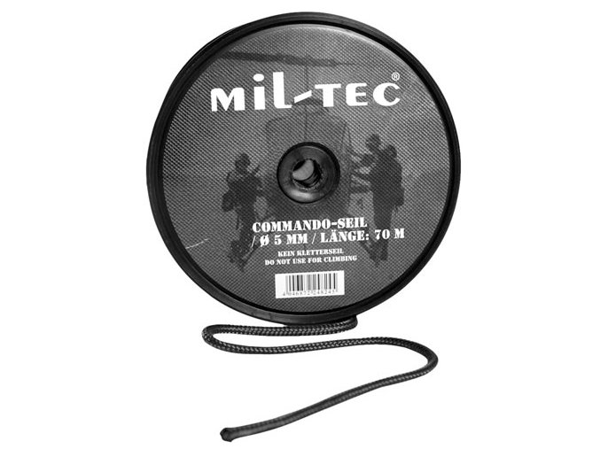 Šňůra COMMANDO ø 5 mm / 70 m ČERNÁ