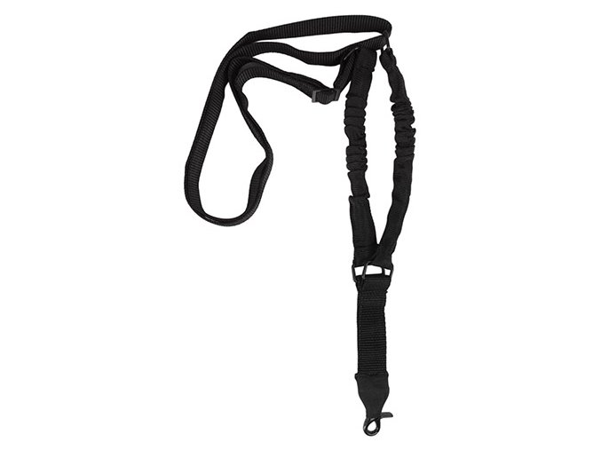 Popruh taktický zbraňový 1-bodový BUNGEE ČERNÝ