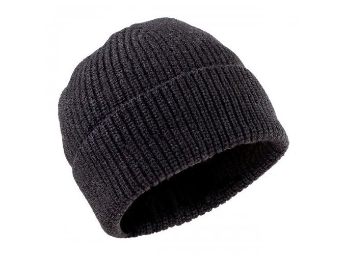 Čepice zimní pletená CLASSIC MERINO vlna ČERNÁ