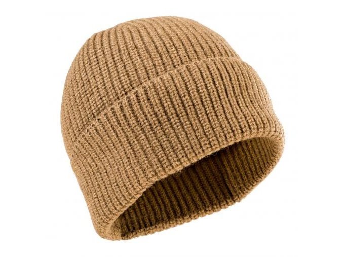 Čepice zimní pletená CLASSIC MERINO vlna COYOTE