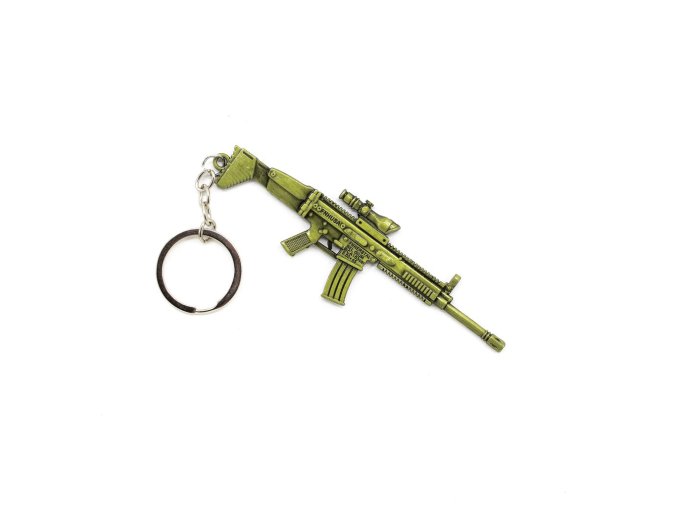 Přívěšek na klíče puška SCAR L MOSAZNÝ