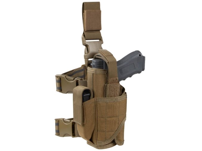 Pouzdro pistolové LEVÉ stehenní TORNADO COYOTE BROWN