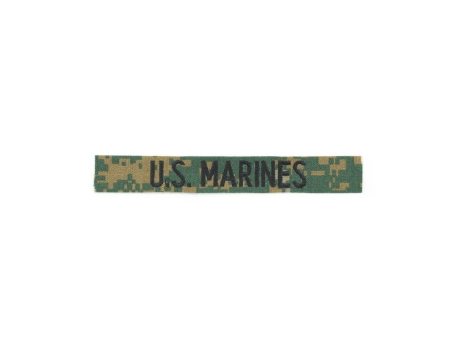 Nášivka "U.S. MARINES" černá nit MARPAT WOODLAND