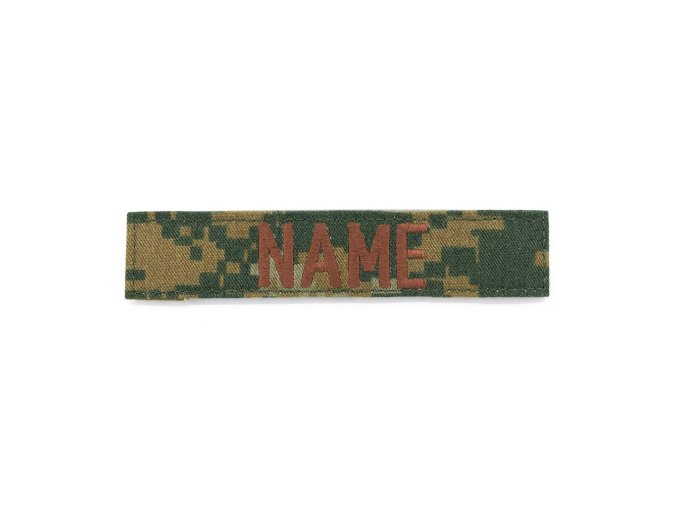 Nášivka jmenovka "NAME" 12,5 cm VELCRO MARPAT - DIGITAL WOODLAND