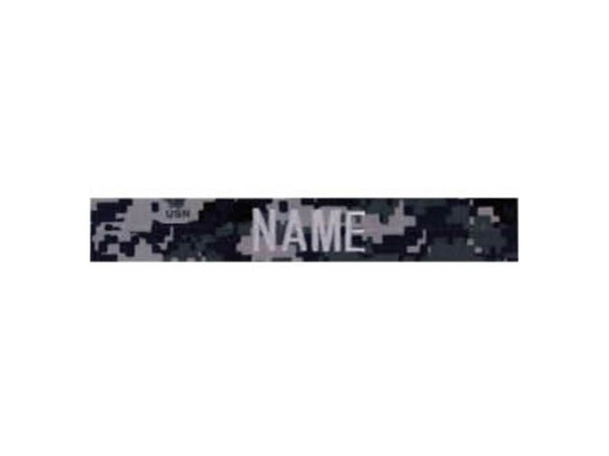 Nášivka jmenovka "NAME" stříbrná niť DIGITAL NAVY