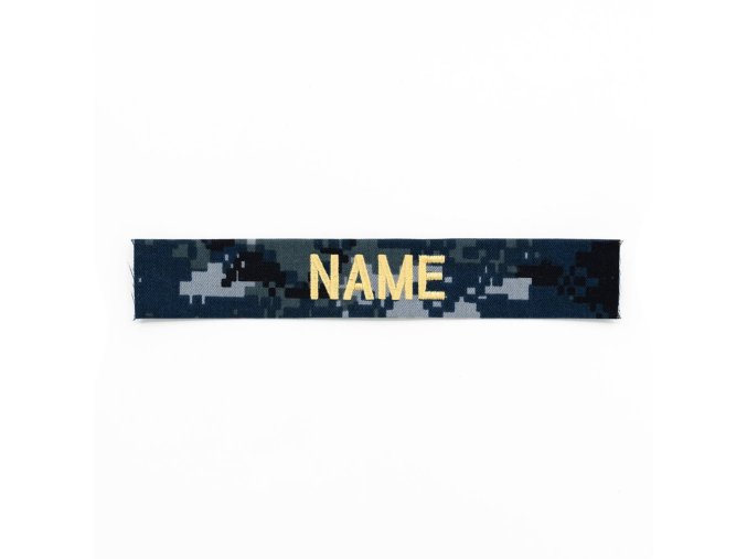 Nášivka jmenovka "NAME" zlatá niť DIGITAL NAVY