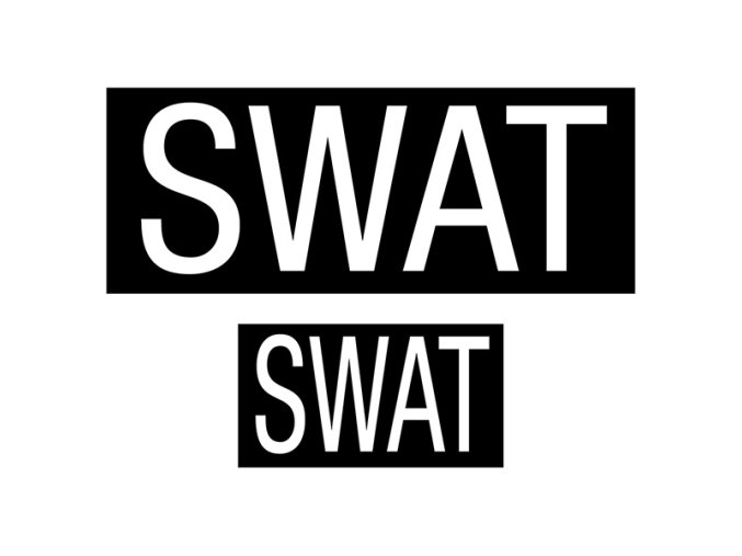Nášivka SWAT velcro 2 rozměry v balení ČERNÁ