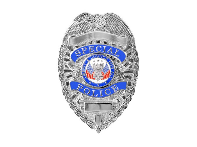 Odznak DELUXE SPECIAL POLICE STŘÍBRNÝ