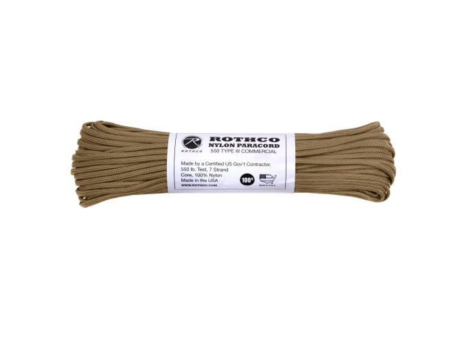 Šňůra PARACORD nylon 550LB ø 4 mm / 30 m COYOTE BROWN