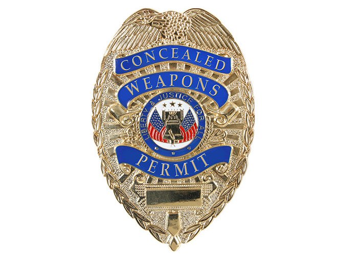 Odznak DELUXE CONCEALED WEAPONS PERMIT ZLATÝ