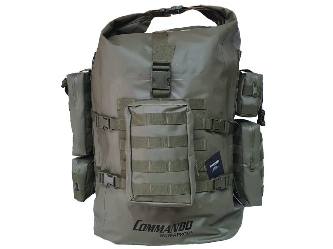 Batoh ARMY-X-TREME 70l nepromokavý s kapsami ZELENÝ