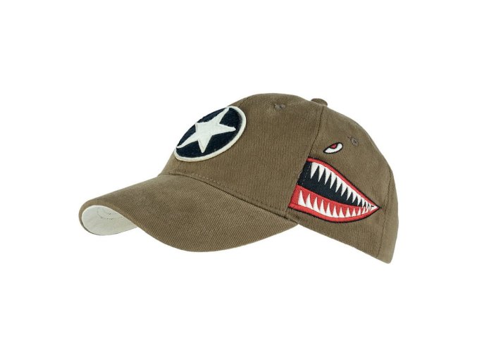 Čepice baseball P-40 CURTISS HNĚDÁ