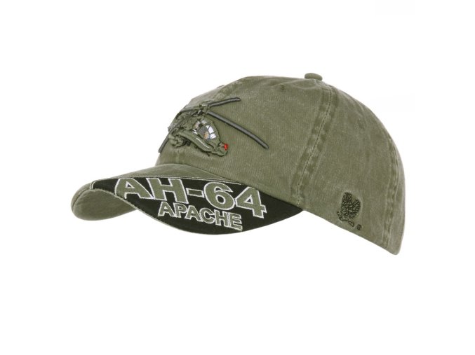 Čepice baseball s helikoptérou AH-64 APACHE ZELENÁ