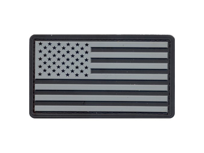 Nášivka vlajka USA plast ČERNÁ/ŠEDÁ