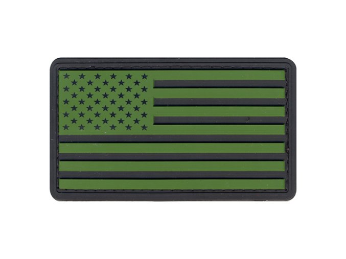 Nášivka vlajka USA plast ČERNÁ/ZELENÁ