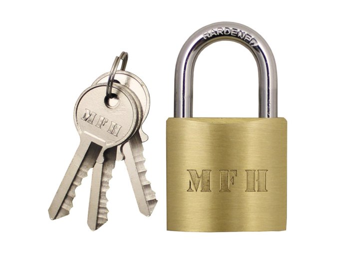 Zámek visací 3 klíče kovový 6 x 4 cm