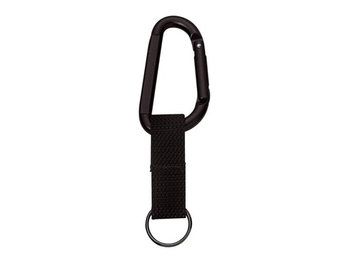 Karabina JUMBO 80mm ČERNÁ s popruhem a kroužkem