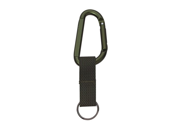Karabina JUMBO 80mm ZELENÁ s popruhem a kroužkem