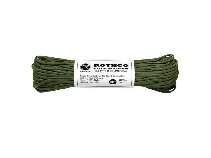 Šňůra PARACORD nylon 550LB ø 4 mm / 30 m OLIV