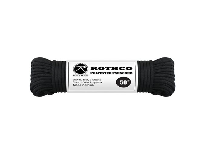 Šňůra PARACORD polyester 550LB ø 4 mm / 15 m ČERNÁ