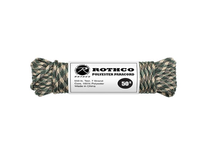 Šňůra PARACORD polyester 550LB ø 4 mm / 15 m WOODLAND