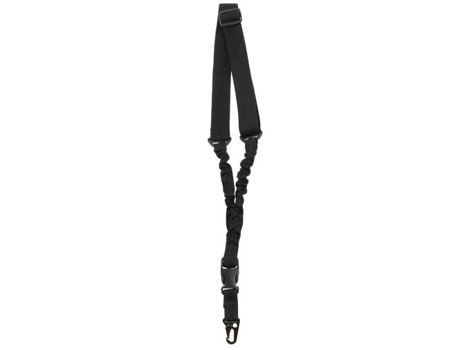 Popruh BUNGEE jednobodový s karabinou ČERNÝ