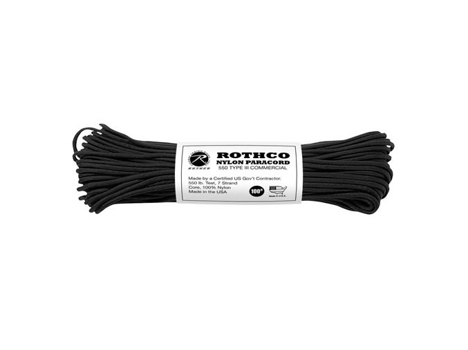 Šňůra PARACORD nylon 550LB ø 4 mm / 30 m ČERNÁ