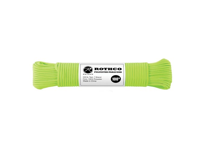 Šňůra PARACORD polyester 550LB ø 4 mm / 30 m REFLEXNÍ ZELENÁ