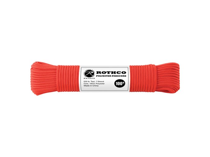 Šňůra PARACORD polyester 550LB ø 4 mm / 30 m ČERVENÁ