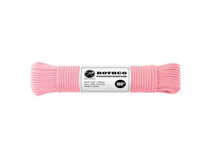 Šňůra PARACORD polyester 550LB ø 4 mm / 30 m RŮŽOVÁ