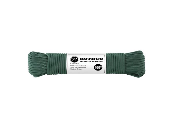 Šňůra PARACORD polyester 550LB ø 4 mm / 30 m TMAVĚ ZELENÁ