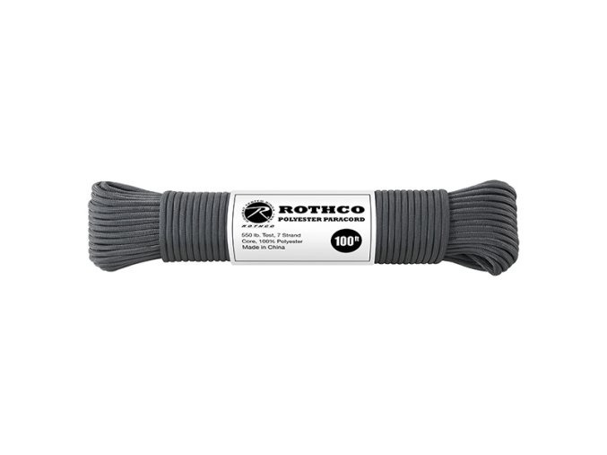 Šňůra PARACORD polyester 550LB ø 4 mm / 30 m ŠEDÁ