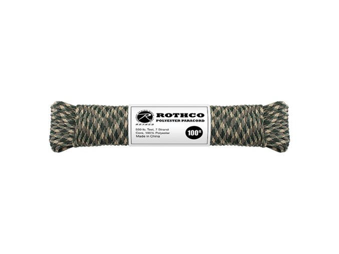 Šňůra PARACORD polyester 550LB ø 4 mm / 30 m WOODLAND