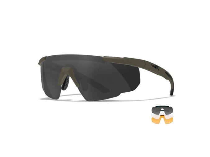 Brýle střelecké SABER ADVANCED sada 3 skla ZELENÝ rám