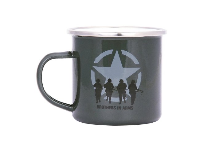 Hrnek BROTHERS IN ARMS smaltovaný 300 ml ZELENÝ