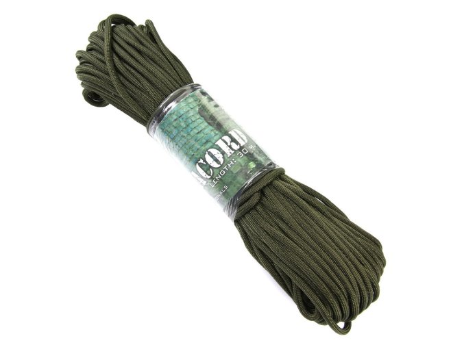 Šňůra PARACORD 7 vláken NYLON ø 3 mm / 30 m ZELENÁ