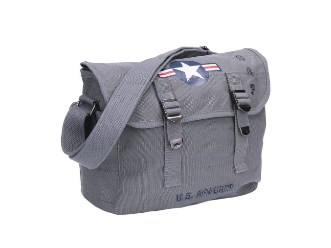 Taška přes rameno USAF WWII plátěná ŠEDÁ