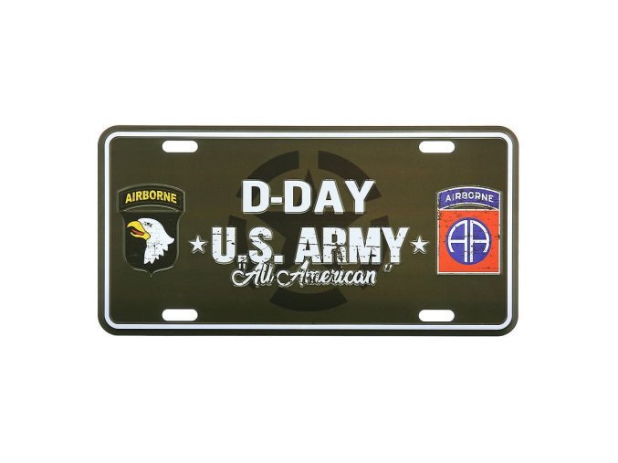 Cedule plechová D-DAY U.S. ARMY na auto
