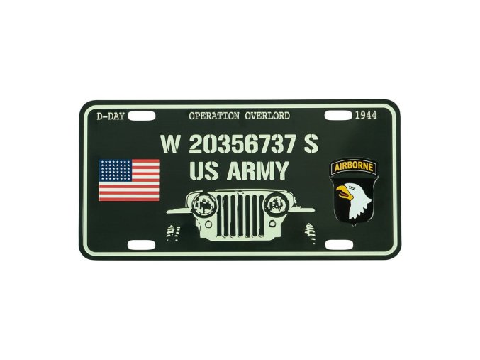 Cedule plechová D-DAY WILLYS na auto