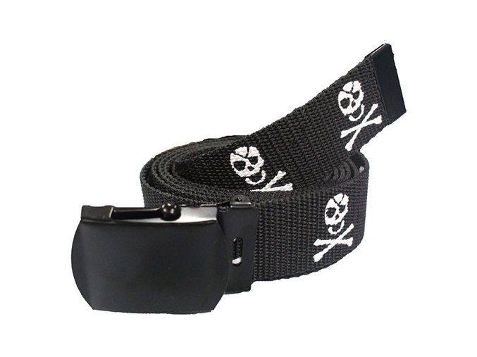 Opasek JOLLY ROGER lebky ČERNÝ