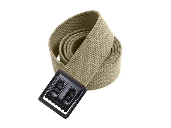 Opasek KHAKI s černou provlíkací sponou 135 cm