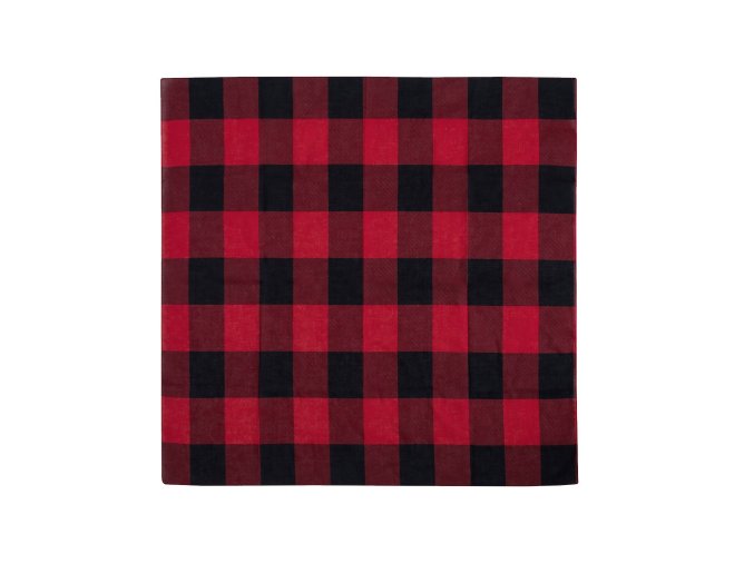 Šátek JUMBO kostkovaný PLAID velký ČERVENO-ČERNÝ