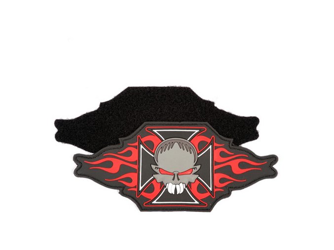 Nášivka kříž a lebka plast