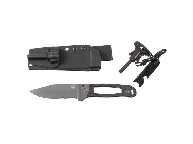 Nůž s pevnou čepelí SCORPION G10 včetně pouzdra a křesadla