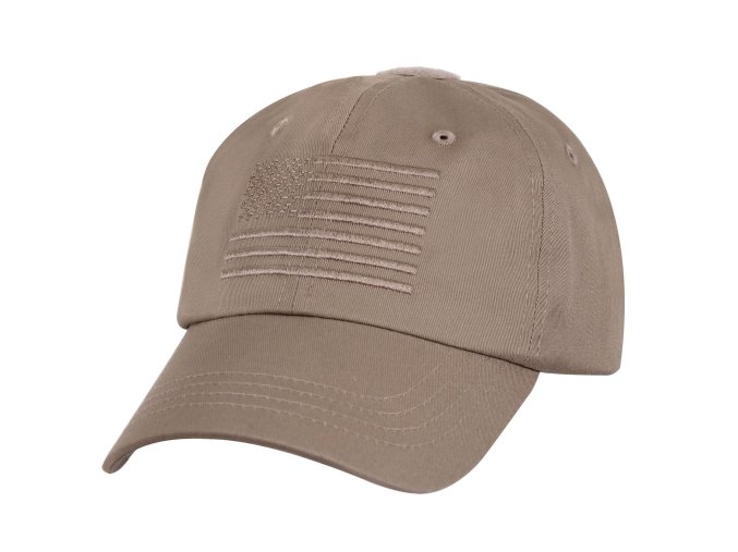 Čepice baseball TACTICAL OPERATOR vlajka US KHAKI