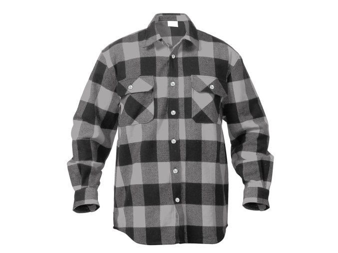 Košile dřevorubecká FLANNEL kostkovaná ŠEDÁ