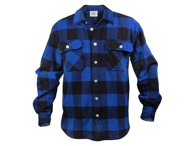 Košile dřevorubecká FLANNEL kostkovaná MODRÁ