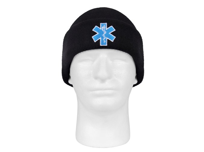 Čepice pletená STAR OF LIFE "EMS" ČERNÁ