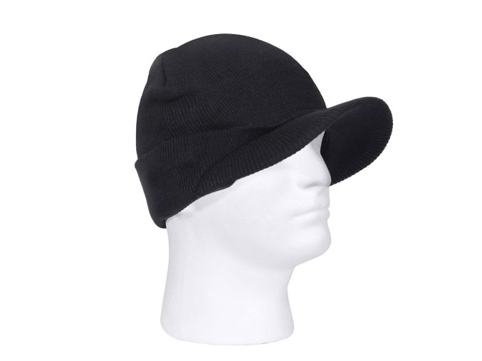 Čepice pletená s kšiltem US DELUXE JEEP ČERNÁ